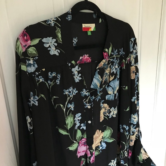 Modcloth Tops - Black Floral ModCloth Tunic Career Blouse